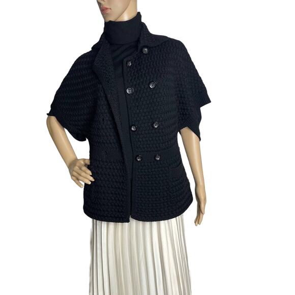 Piazza Sempione Black Knit Short Sleeve Sweater Size IT40/SM - Picture 1 of 11